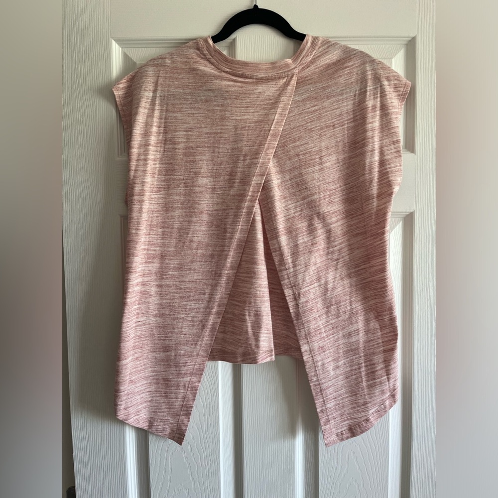 NWOT Reebok Open Back Top - Size M Heathered Pink - Picture 3 of 6